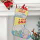 thumbnail image 2 of Gildo dibujos animados Tema: Calcetines de Navidad, fino lino blanco para colgar en escaleras y chimenea, decoración navideña para el hogar, regalo de Navidad.54cm×38cm, 2 of 5