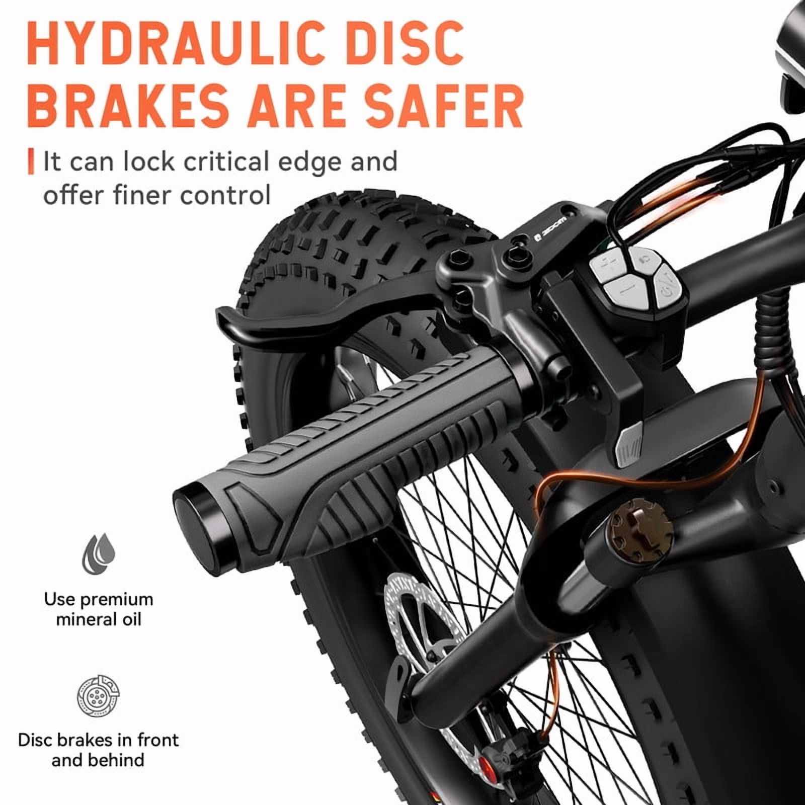 HOVSCO HovAlpha 26" Fat Tire Electric Bike, 750W Electric Mountain Bike for Adults, 48V/20AH Samsung/LG Battery, APP Control, UL2849, Deep Gray