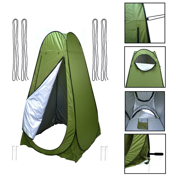 HTTMT- Pop Up Instant Tent Rain Shelter Privacy Tent Shower Toilet Bathroom Portable Changing Room For Beach Hiking Camping Outdoor Use In Green (3 Colors Available)