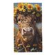 thumbnail image 1 of Balery Cute Cow Sunflower Crown A Toalla de Microfibra Premium con Estampado – 27.5x16 pulgadas, Alta Absorción, Suave y Aterciopelada, Secado Rápido, 1 of 6