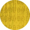 thumbnail image 1 of Ahgly Company Indoor Round Abstract Yellow Modern Area Rugs, 3' Round, 1 of 4