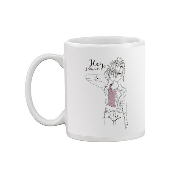 Hey Summer, Fashion Girl Mug - Image by Shutterstock