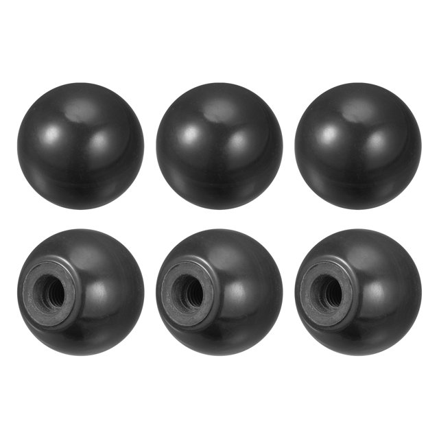 Unique Bargains Boutons à Billes Filetés Poignées à Billes Rondes à Filetage Femelle de 0,98 Pouce, Noir