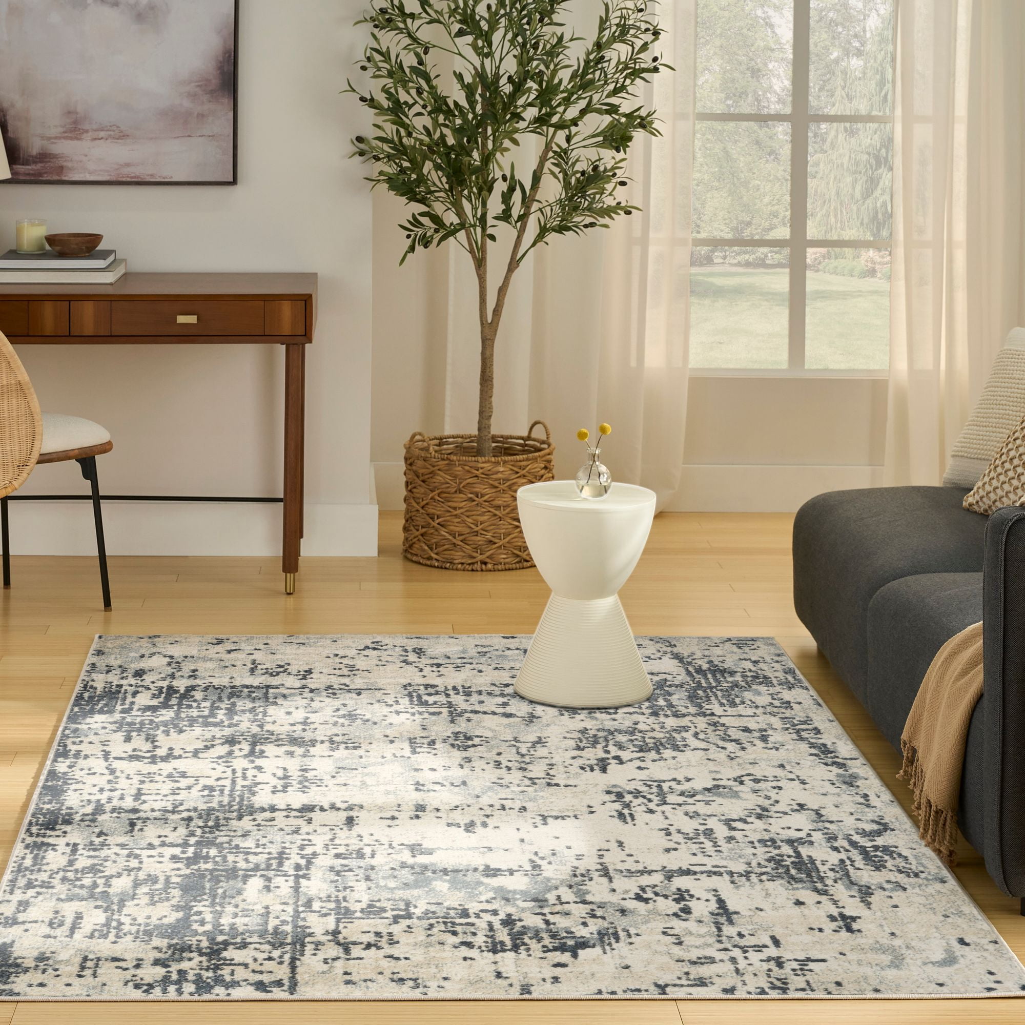 Nourison Concerto 6' x 9' Ivory Grey Modern Indoor Rug