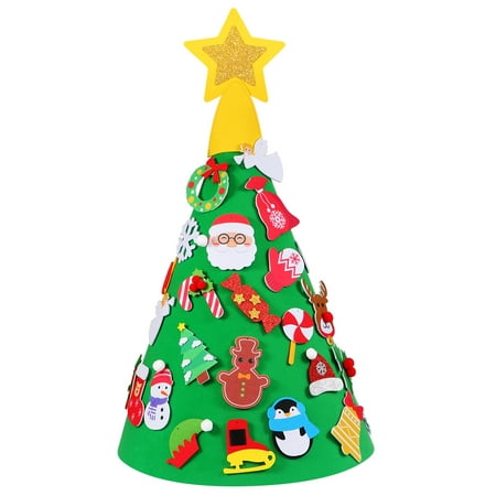 SUPVOX 80CM Felt Christmas Tree DIY Christmas Tree with 29PCS Ornaments for Kids Xmas Gifts Home Party