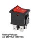 thumbnail image 3 of Interruptor de palanca para barco Luz roja AC 12/24V Interruptor de palanca para barco coche marino ON/OFF AC 250V/6A 125V/10A, 5pcs, 3 of 4