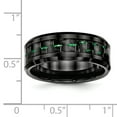 thumbnail image 5 of Ceramic Black with Green Carbon Fiber Inlay Beveled Edge Ring, 5 of 7