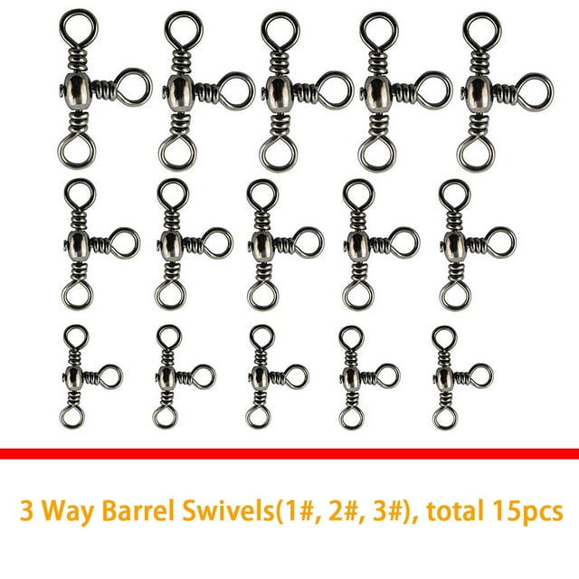 pitrice Fishing Tackles Set Universal Replacing Fittings Outdoor Swivels Snaps Sliders Angling Kit Accessories with Storage Box 160pcs