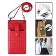 thumbnail image 4 of Bolso bandolera vintage de piel sintética para teléfono, bolso de hombro, cartera para teléfono móvil rojo, 4 of 5