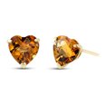 thumbnail image 2 of 24k Yellow Gold 2 Ct Created Citrine Heart Plated Stud Earrings by Paris Jewelry, 2 of 4