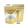 thumbnail image 3 of FungLam Mylar Foil Food Storage Stand Up Zip Seal Pouch Smell Proof Bags with Window Gold Outer Size: 4x6in(10x15cm) 100 PCS, 3 of 5