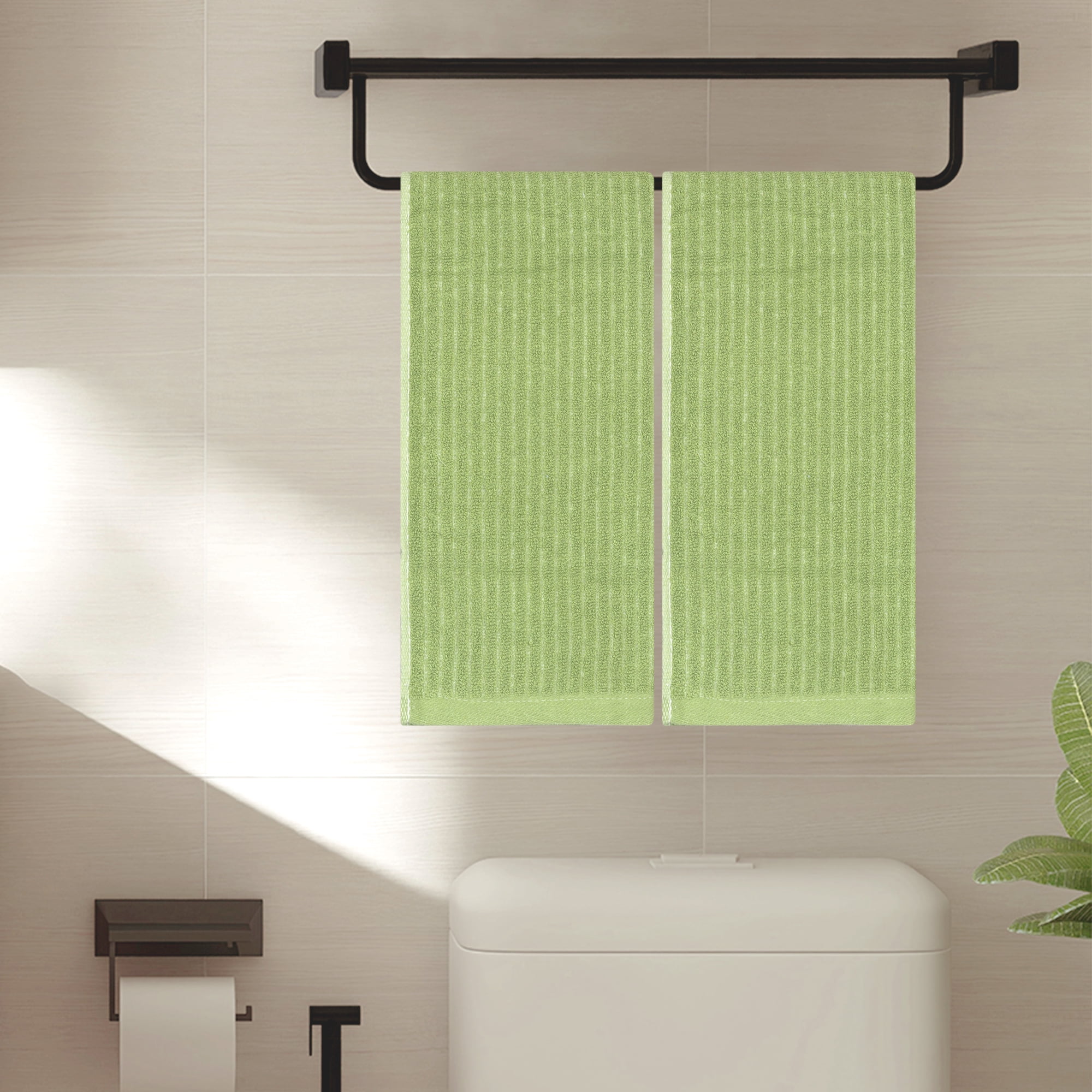 Unique Bargains 4 Pcs Hand Towels Absorbent Towel Green 13" x 29"