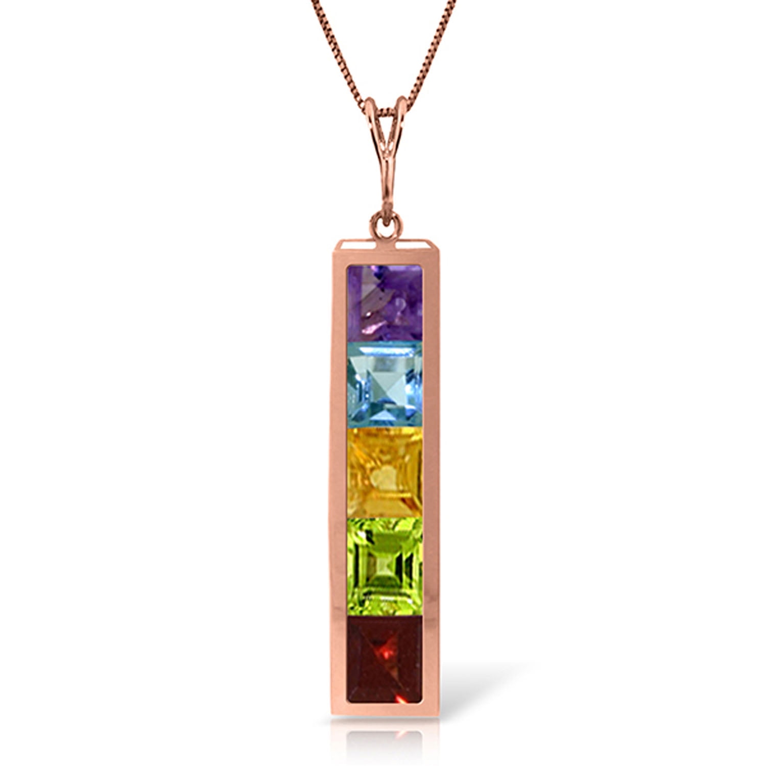 Galaxy Gold 14K Solid Gold Necklace for Women - Rose Gold Fine Jewelry