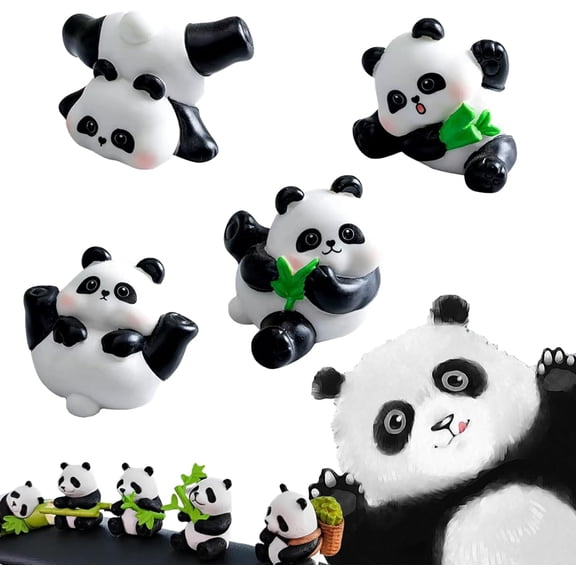 8pcs Adorable Panda Car Dashboard Decor Set, Cute Panada Car Dashboard Ornament, Mini Panda Decorate Cute DashboardCar (2)