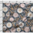 thumbnail image 2 of Soimoi Floral Printed,Cuddle Minky Fabric Sewing Fabric By The Yard- 56 Inch WideDecorative Plush Soft Fabric Baby Garments Toys And Blankets-Blue, 2 of 5