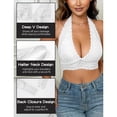 thumbnail image 5 of Halter Neck Lace Bra, Deep Plunge Front & Backless Design, Sexy Support for Back Outfits, Evening Wear & Romantic Occasions White 2X-Large, 5 of 6