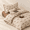Brown Dachshund-Twin, variant on Beige Gingham Queen Size Microfiber Bedding Comforter Set with Pillowcases