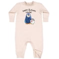 thumbnail image 2 of Inktastic Happy Birthday, Uncle Cute Penguins Baby Fleece Romper, 2 of 4