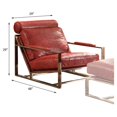 thumbnail image 5 of ACME Furniture Chaise d'Appoint Quinto, Antique Rouge Haut Grain Cuir/acier Inoxydable, 5 of 5