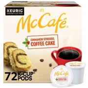 McCafe Cinnamon Streusel Coffee Cake Coffee, Single Serve 72 K-Cup Pods