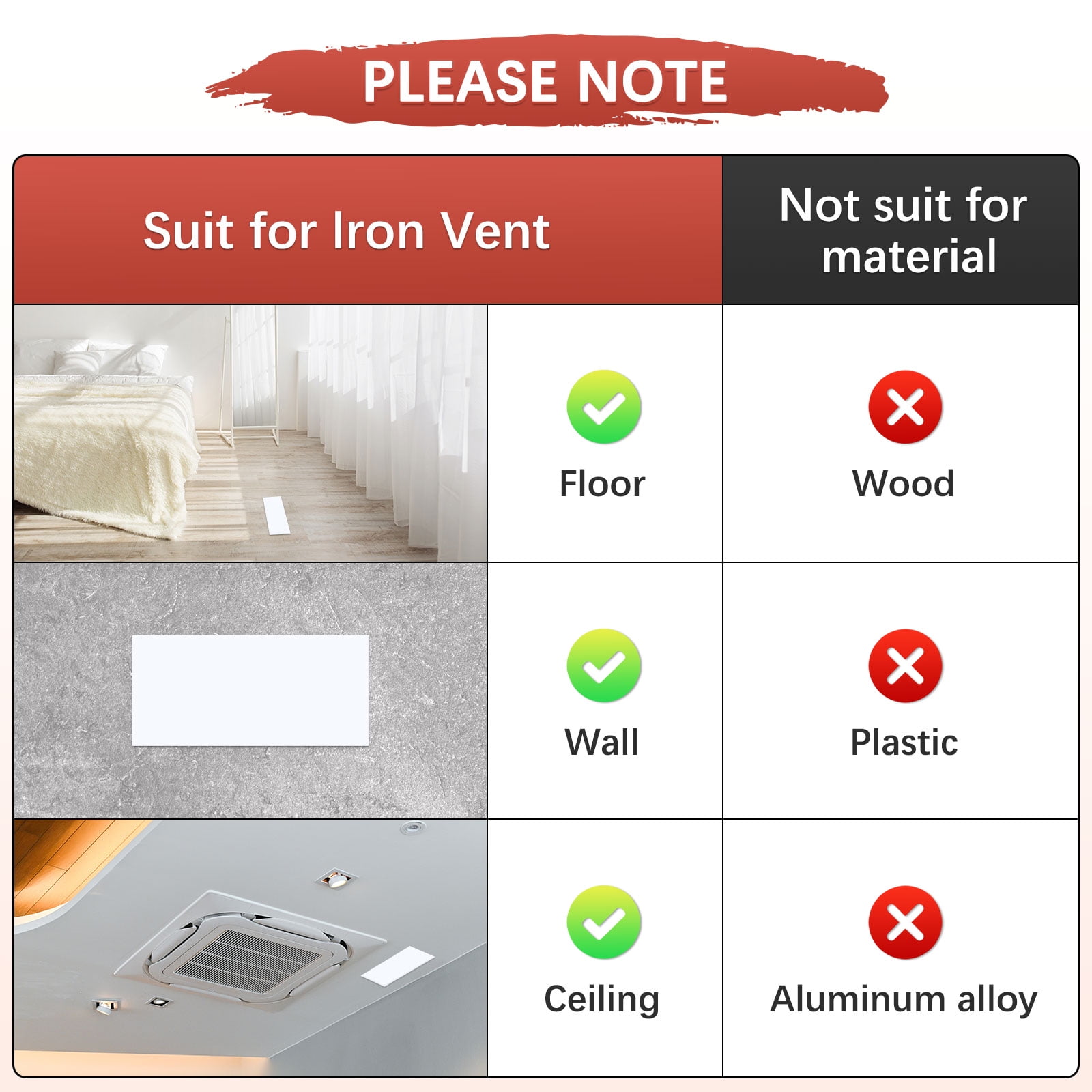 Uxcell Magnetic Vent Covers [3pcs] - Vent Covers For Home Floor Use For Wall, and Ceiling Registers & Home  &  RV & HVAC - [White - 10 x 4 IN]