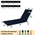 thumbnail image 6 of XXLYY Chaise Lounge Cushions Outdoor, Water-Resistant Patio Lounge Chair Cushion with Ties and Pillows, 3'' High-Density Foam Lounge Replacement Cushion for Lawn Pool, 6 of 6