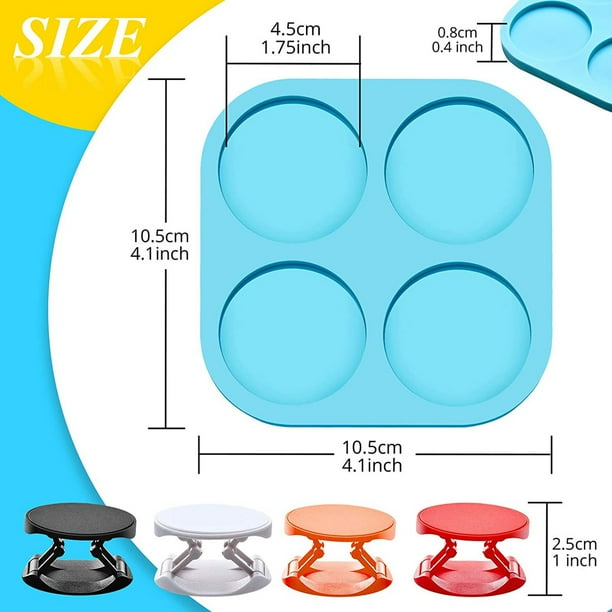  Shiny 4 cavity 1.75 inch Circle Silicone Mold - Badge