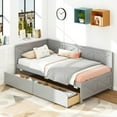 thumbnail image 2 of Costway Twin Size Daybed with 2 Storage Drawers Slats Support & Guardrails Sofa Bed Gray, 2 of 10