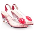 thumbnail image 1 of Studded Flower Design Transparent Sandals Peep Toe Heels Sandals Wedding Party Shoes For Women, 1 of 7