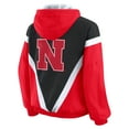 thumbnail image 3 of Women's WEAR by Erin Andrews Scarlet/Black Nebraska Huskers Colorblock Full-Zip Hoodie Windbreaker Jacket, 3 of 5
