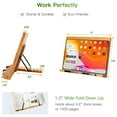 thumbnail image 5 of Bamboo Book Stand, Adjustable Book Holder Tray and Page Paper Clips-Cookbook Reading Desk Portable Sturdy Lightweight Bookstand-Textbooks Books, 5 of 5