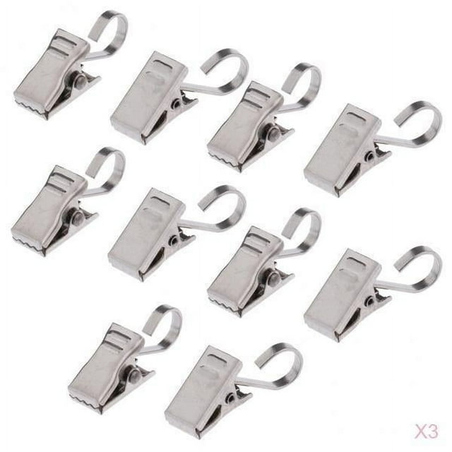 Clips para cortinas con gancho, clips para trabajos pesados, gancho para anillos romanos, portador de abrazaderas para muelles, clips para carriles para cortinas, clips colgantes para colgar