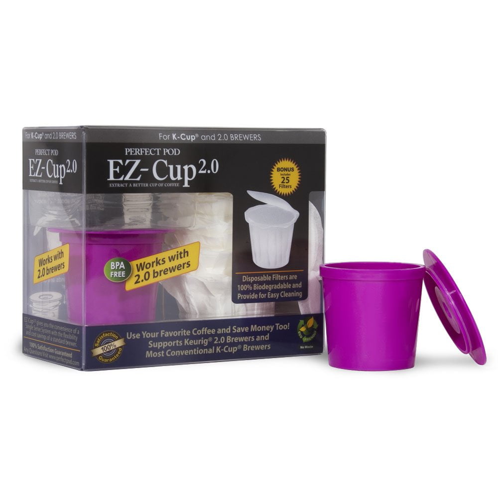 Perfect Pod EZCup 2.0 Reusable Coffee Pod & Paper Filter for Keurig 2.