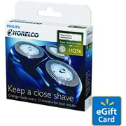 Philips Norelco HQ56 Replacement Shaving Heads, HQ56/52 PLUS $5.00 eGift Card