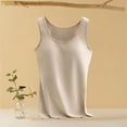 thumbnail image 5 of WREESH Womens Slim Tank Tops Winter Velvet Thermal Inner Wear With Chest Pad Integrated Velvet Thickening Bottoming Large Size New Underwear Coffee, 5 of 8