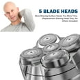 thumbnail image 2 of LOHEER  Shaver Replacement Blades for Head Shaver, 5 Blades Shaver Heads for Bald Men, Head and Face Electric Razor Shaver Heads, 2 of 6