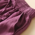 thumbnail image 7 of WAYUTE Womens Shorts Summer Linen High Waist Wide Leg Shorts with Ruffles Hem | Retro Vintage Style Casual Loose, 7 of 7