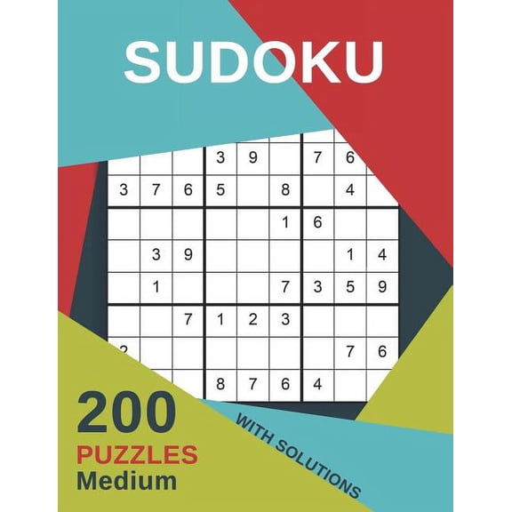 Sudoku 200 Puzzles Medium With Solutions: For adults large print including Instructions and answer keys - From Beginner , (Paperback)