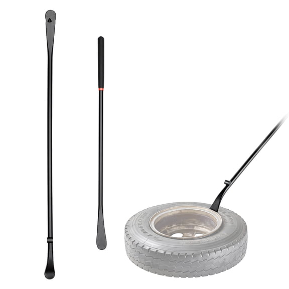 KFFKFF Tire Bars, 2 PCS, 38.2 Inch Mount Bar & 30 Inch Demount Spoon Bar, Durable Steel Tire Changing Tools for Trucks, Semi-Trucks, Off-Road Vehicles, Buses, Tractors, Black