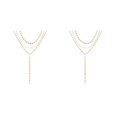 thumbnail image 3 of Jumpingount Collar de cadena delicado oro plata joyería estética borlas decoración colgante gargantillas collares en capas para mujer Oro 3 capas 2piezas, 3 of 6
