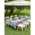thumbnail image 2 of Rectangle Outdoor Tablecloth With Umbrella Hole And Zipper– Blue Coastal Nautical Waterproof Patio Table Cover for Party, Picnic, Backyard, 54"x80" , Life Is Better at The Beach Farmhouse, 2 of 8