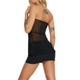 thumbnail image 3 of Coduop Women Summer Strapless Mesh Tube Tops,Summer Sleeveless Split Bandeau Crop Tops, 3 of 7
