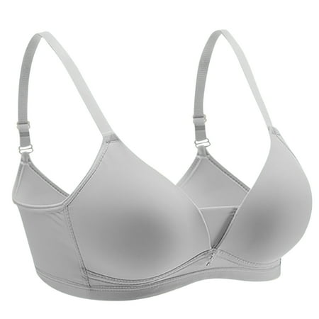 Ndbuld Bras for Women Plus Size Underwear Women s Sexy Oversized Bra Thin Cotton Cup Gathered Lingerie Sexy Bra Large Chest Small Appearance Christmas Gift L Gray