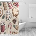 thumbnail image 2 of Holiday Themed Treats Pattern 72x72 Waterproof Shower Curtain Liners Durable Metal C-Hooks Fade-Proof Thermal Print Anti-Splash, 2 of 5