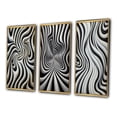 thumbnail image 3 of Designart "In Black and White Opt Art Exploration II" Abstract Framed Wall Art Set Of 3 - Black Op Art Frame Gallery Wall Set For Home Decor, 3 of 7