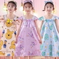 thumbnail image 2 of Pijamas de Disney StellaLou Winnie para niñas, falda con tirantes para bebés, camisón para niños, linda princesa, ropa de casa de seda helada, altura 125-135cm Gao Jinjia LED, 2 of 2