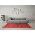 thumbnail image 3 of Ahgly Company Indoor Square Oriental Red Industrial Area Rugs, 4' Square, 3 of 4