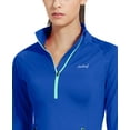 thumbnail image 6 of Baleaf Women's Thermal Fleece Half Zip Pullover Jacket Thumbholes Long Sleeve Running Gear Blue Size M, 6 of 8