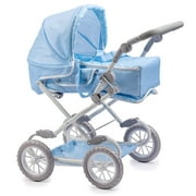 JC Toys Berenguer Boutique Deluxe Foldable Stroller Blue with Canopy & Removable Carry Basket 18"
