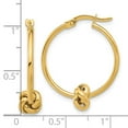thumbnail image 2 of Diamond2Deal 14K Yellow Gold Polished Knot Hoop Earrings for Women (L- 1.05 inch, W- 0.89 inch), 2 of 5